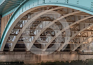 Detail of Structure and Girders supporting underneath Southwark Bridge