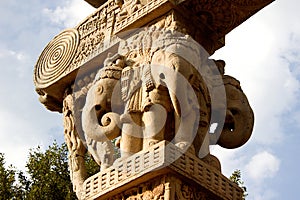 Detail of Stupa Gateway, Sanchi