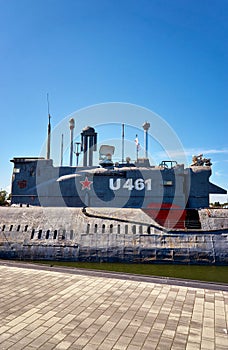 Detail of the submarine in PeenemÃ¼nde
