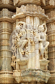 Detail of Sun Jain Temple in Ranakpur, India