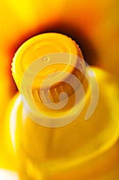 Detail of sunflower oil bottle