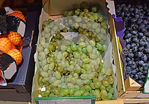 The detail from the supermarket inside with exposed grape