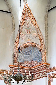 Detail of synagogue interior in Zamosc, Poland