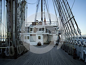 detail of tall ship in the harvour of la spezia