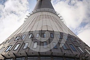 Detail of telecommunication transmitters tower on Jested, Liberec, Czech Republic