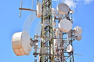 Detail of a telecommunications tower photo