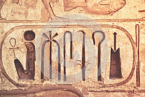 Detail from temple wall in Egypt.