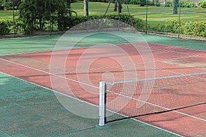 Detail of a tennis court