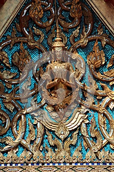 Detail of thai temple door in BangkokÂ´s Grand Palace