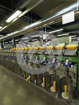 Detail of thread factory production line
