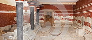 Detail of the Throne Room at Knossos palace. photo
