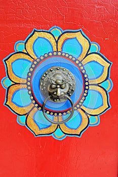 Detail of tibetan style door