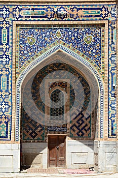 Detail of Tilya-Kori madrasah. Registan. Samarkand. Uzbekistan
