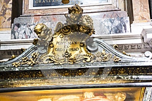 Detail on Tomb in the Basilica of Santa Maria Maggiori in Rome Italy