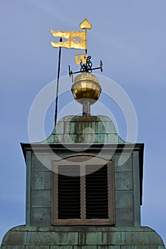 Detail of the top of clock tower