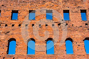 Detail of the Torri Palatine in Turin, Italy