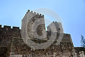 Detail of the towers of Sabugal Castle in Portugal photo