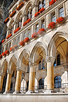Detail of Town hall in Vienna, Austria