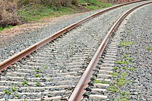 Detail of the track of a conventional train