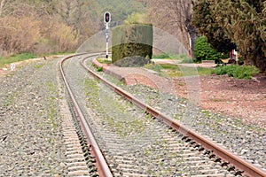 Detail of the track of a conventional train