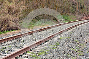 Detail of the track of a conventional train