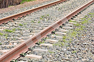 Detail of the track of a conventional train photo