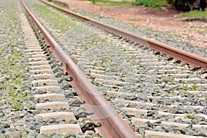 Detail of the track of a conventional train photo