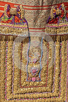 Detail from traditional Bulgarian folk costume for women