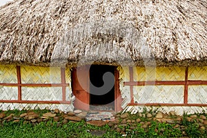 Detail of traditional house of Navala village, Viti Levu, Fiji