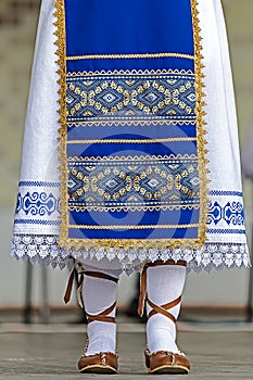 Detail of traditional Romanian folk costume from Banat area, Rom photo