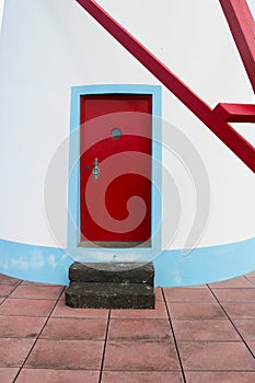 Red windmill door.