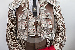 Detail of the traje de luces or bullfighter dress