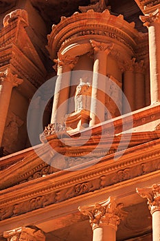 Detail of the Treasury at Petra the ancient City Al Khazneh in