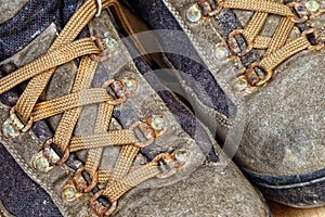 Detail of trekking shoes