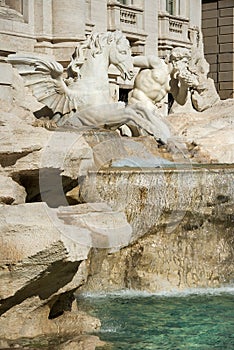 Detail of Trevi fountain in Rome