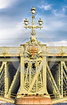 Detail of Trinity Bridge on Neva River, St. Petersburg, Russia