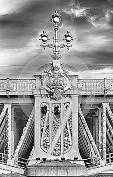 Detail of Trinity Bridge on Neva River, St. Petersburg, Russia