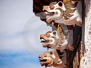 Detail of the Trongsa Dzong in Bhutan