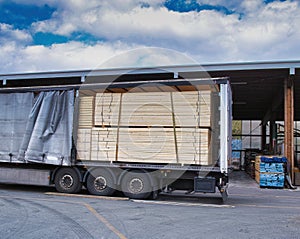 detail of a truck load of wood