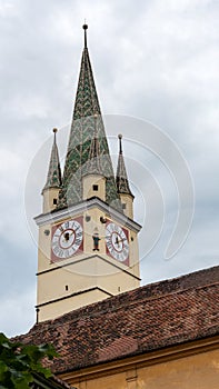 Trumpet`s Tower, St. Margaret Evangelical Fortified Church, Medias, Transylvania, Romania