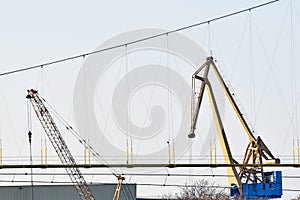 The detail of two the crane