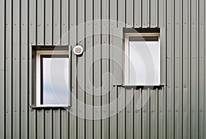 Detail of two windows of an ecological house