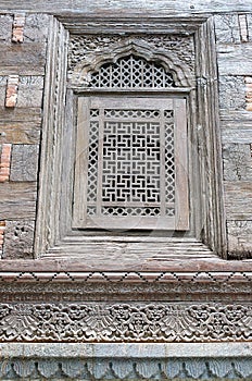 Detail of the typical building development, Srinagar, Jammu and Kashmir, India