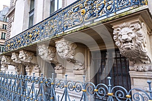 Detail from typical French architecture in Paris