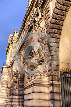 Detail from typical French architecture in Paris