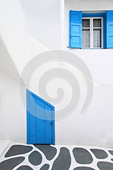 Detail from a typical traditional house in Mykonos