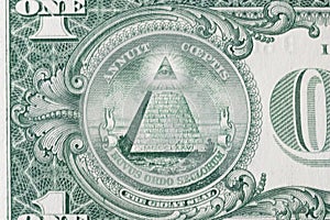 Detail of the U.S. one-dollar bill with Annuit coeptis