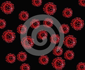 Detail of ultraestructure of deadly coronavirus particles under transmission electron microscopy TEM