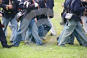 Detail, Union troops marching