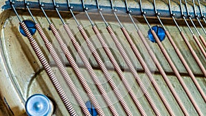 Detail of an upright piano